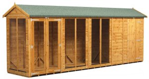 Power 18x4 Apex Summer House with 4ft Side Store